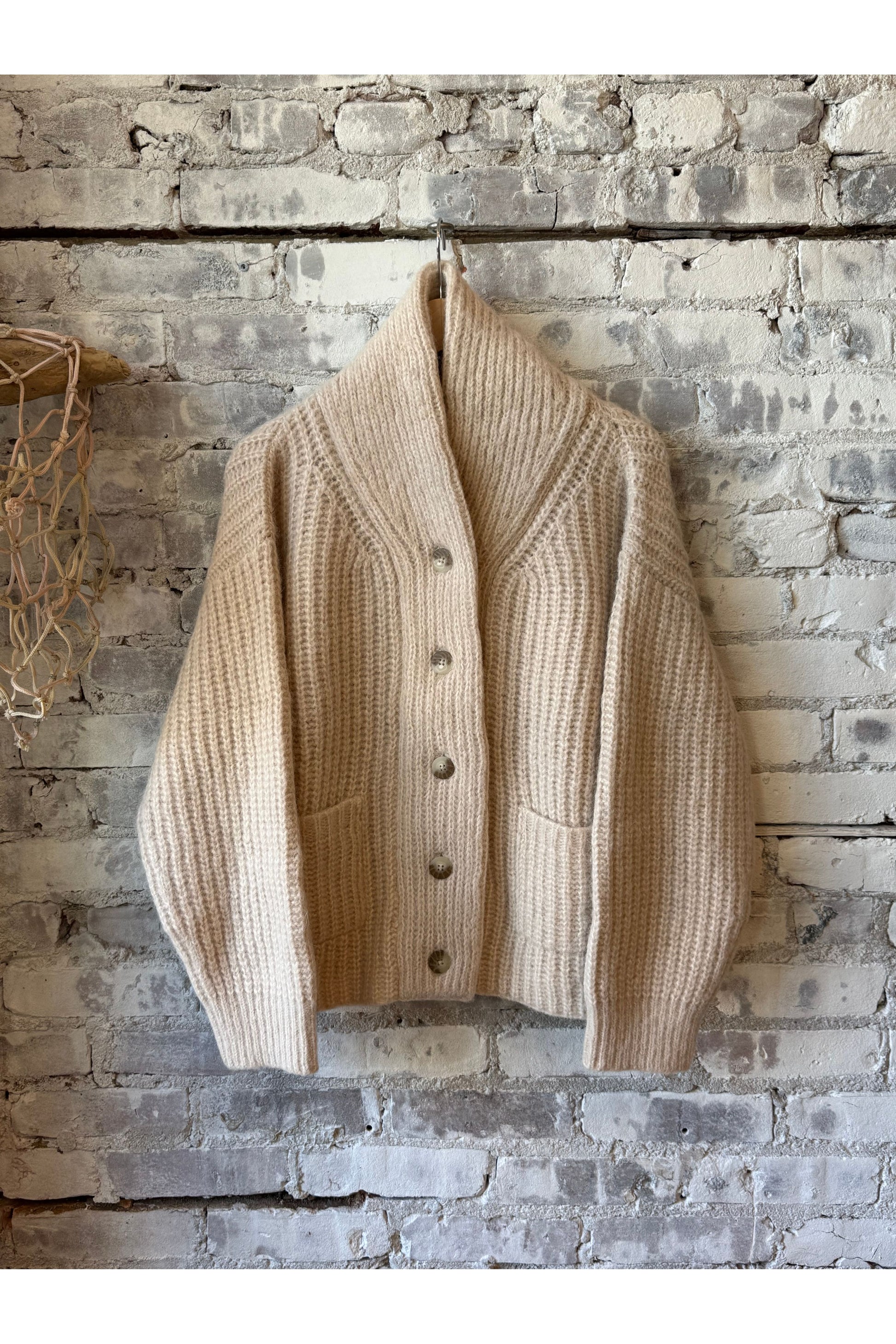 Oversized Shawl Cardigan - Cream - DUNE + SALT