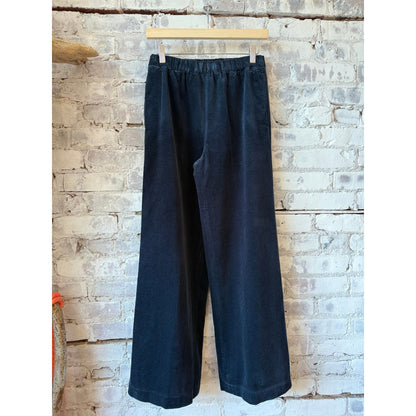 Aspesi Wide Corduroy Trousers - Navy Dark Slate Gray