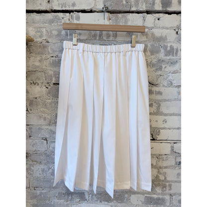 Pleated Cotton Poplin Skirt - White - DUNE + SALT