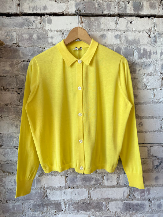 Cotton/Silk Linen Cardigan - Yellow - DUNE + SALT