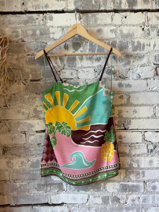 Isla Spell Top - Green Multi