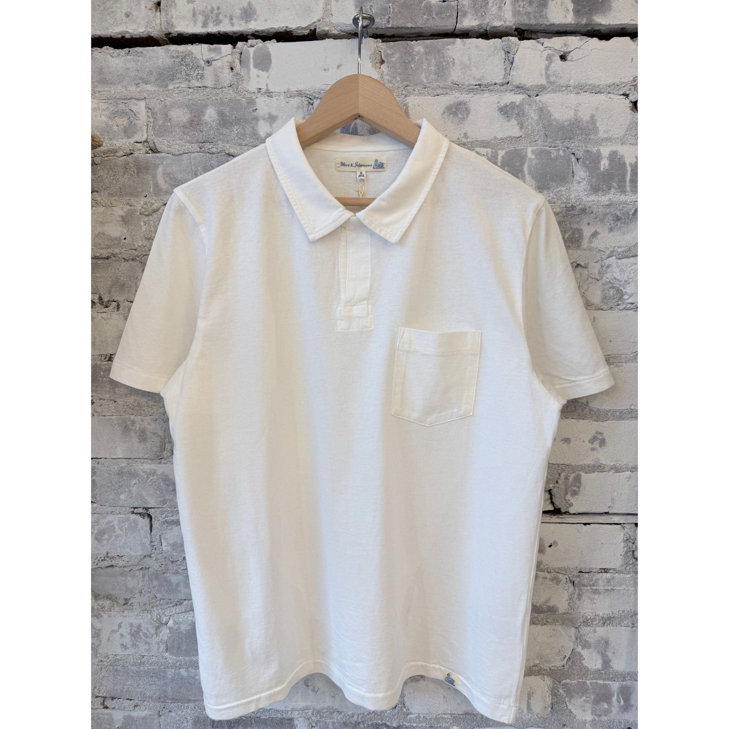 Classic Cotton Jersey Short Sleeve Polo Shirt - White - DUNE + SALT