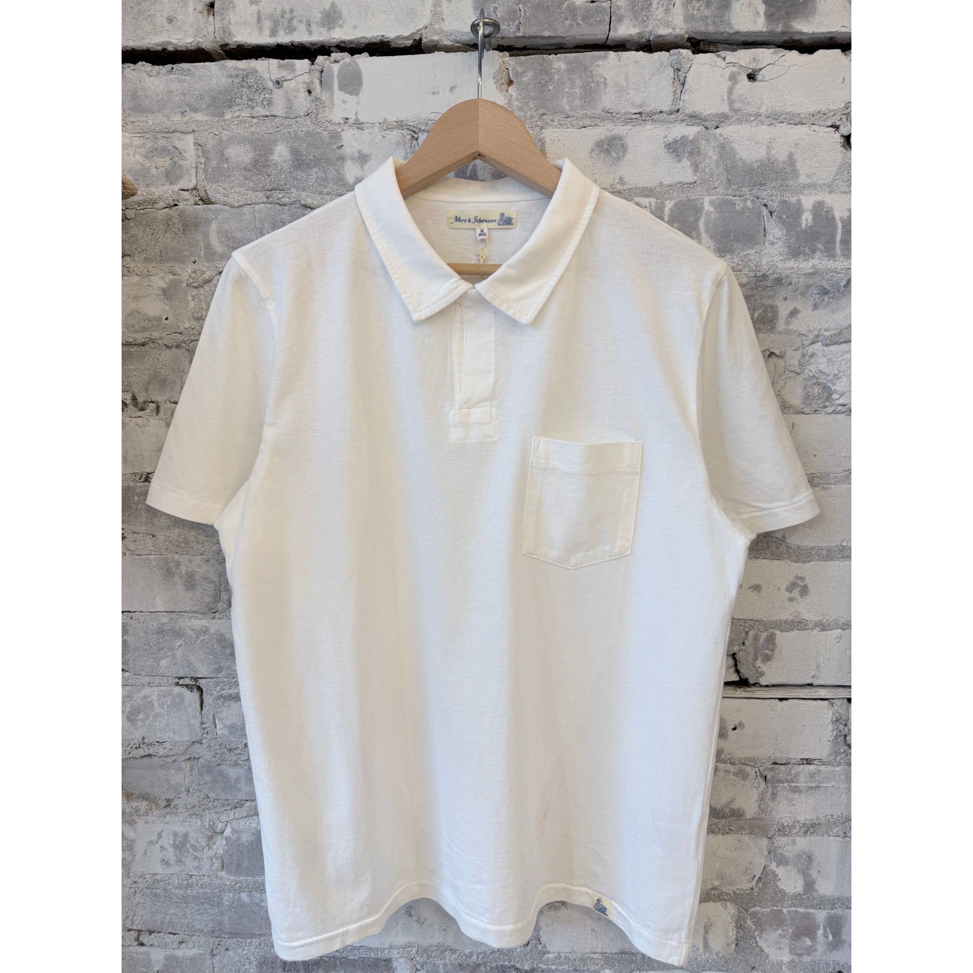 Classic Cotton Jersey Short Sleeve Polo Shirt - White - DUNE + SALT
