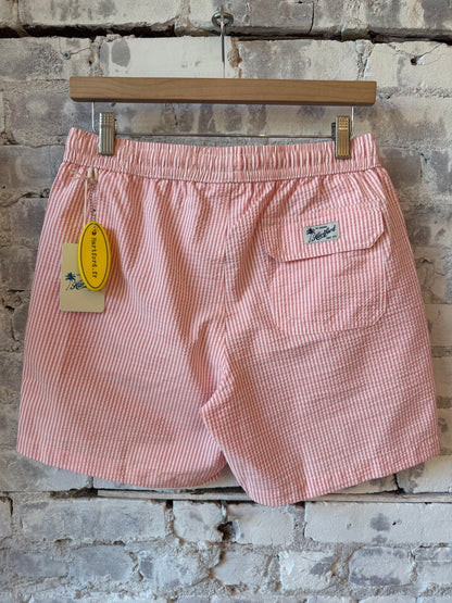 Seersucker Woven Swimshort - Coral