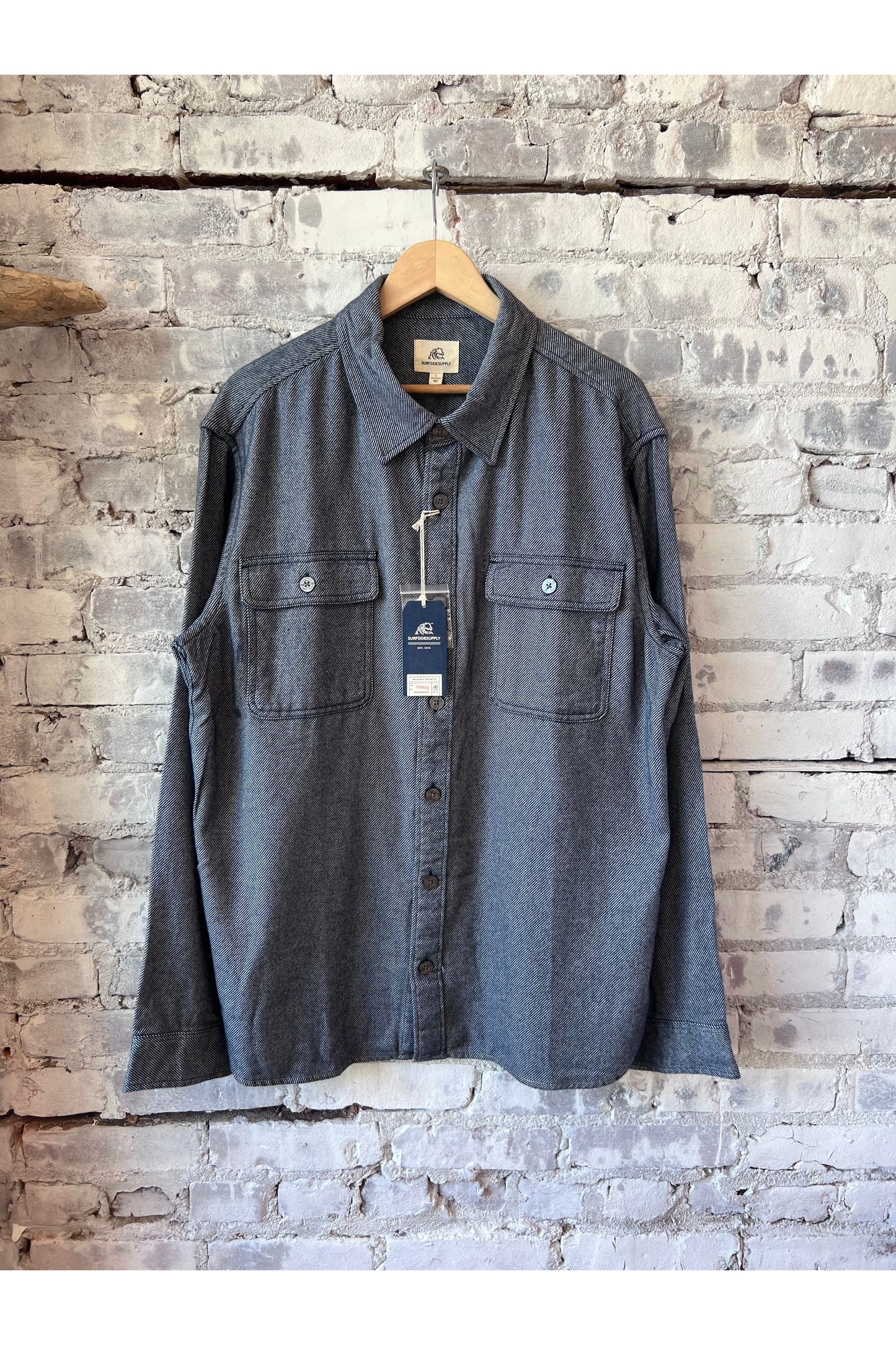 Dylan Brushed Twill Overshirt - Navy - DUNE + SALT