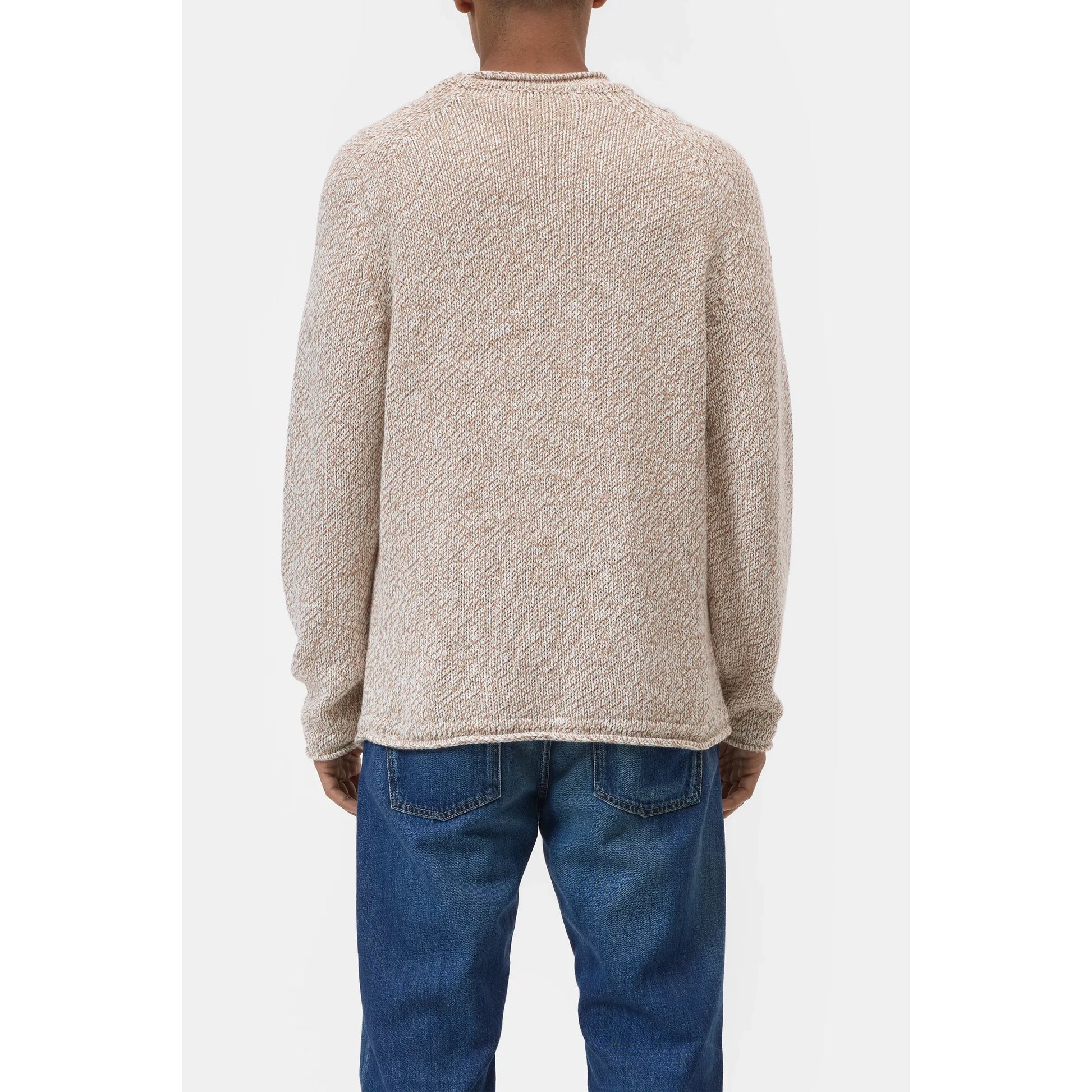 Men's Raw Edged Knit sweater in rock beige by Closed Men's, featuring a textured knit with raw edge details.