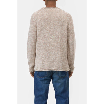 Men's Raw Edged Knit sweater in rock beige by Closed Men's, featuring a textured knit with raw edge details.