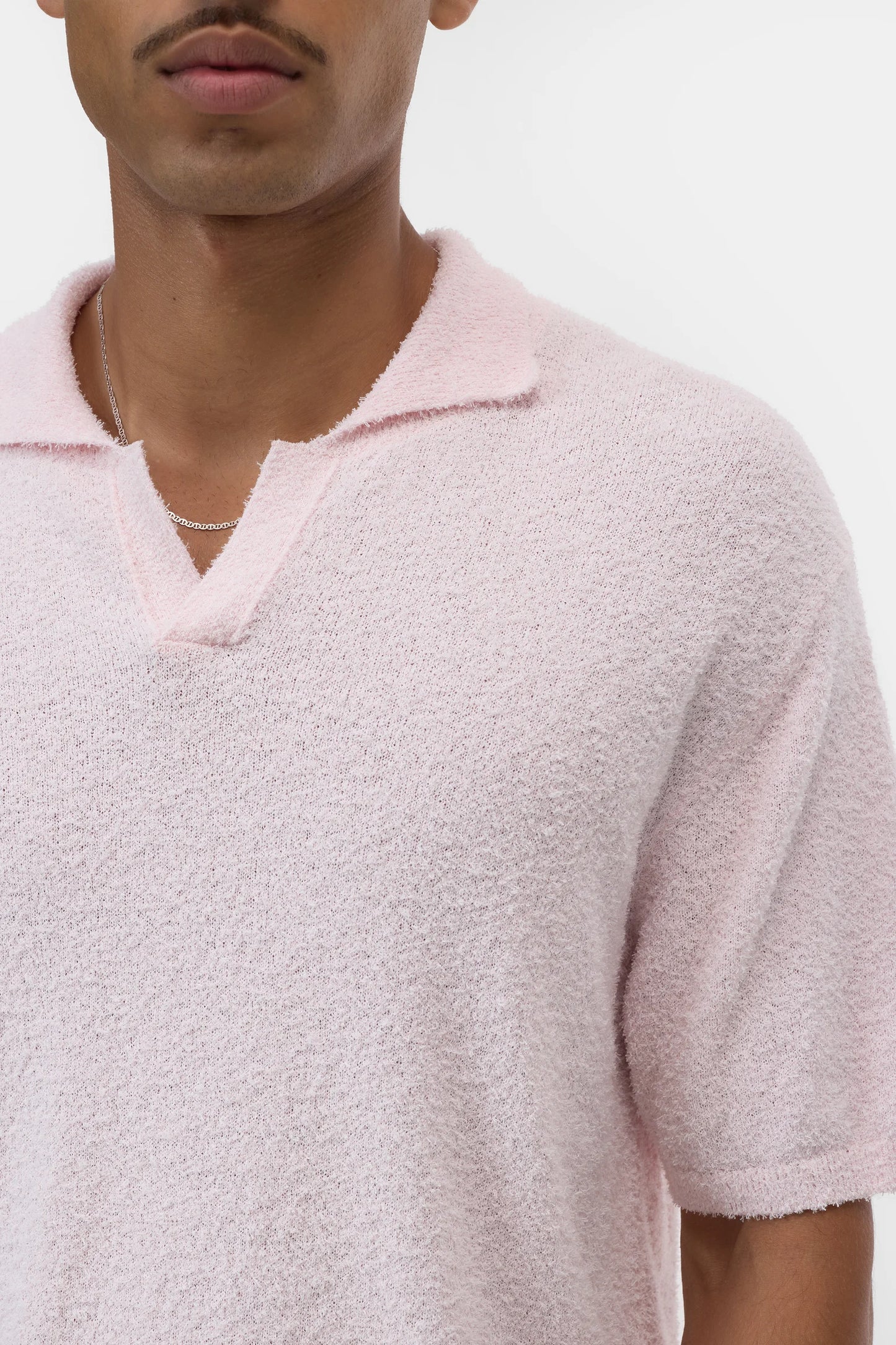 Cotton Knit Polo – Quartz Pink