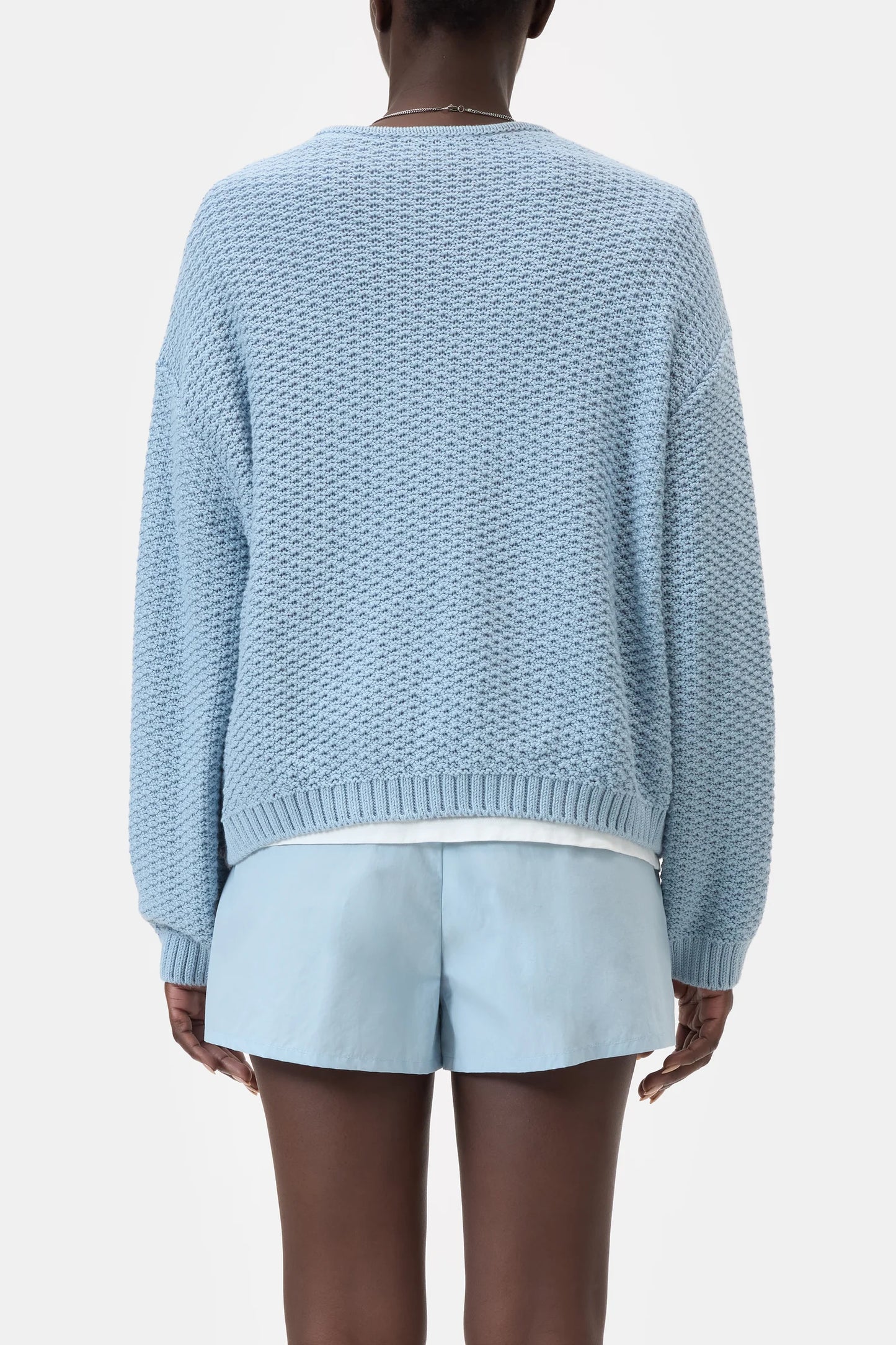 Closed Women's Textured Cotton Knit – Dove Blue Light Steel Blue
