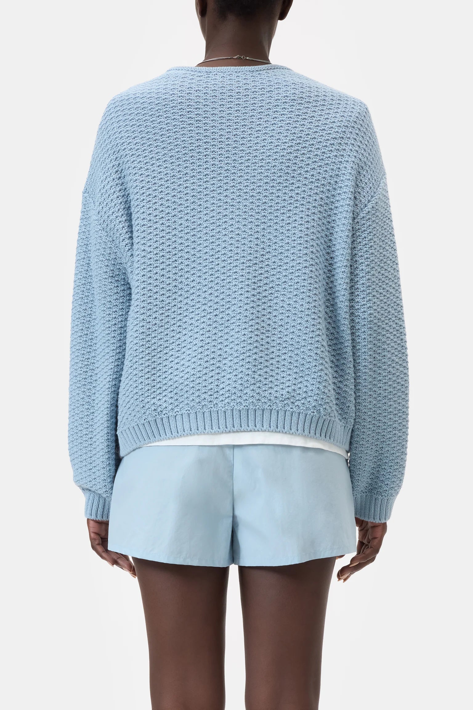 Closed Women's Textured Cotton Knit – Dove Blue Light Steel Blue