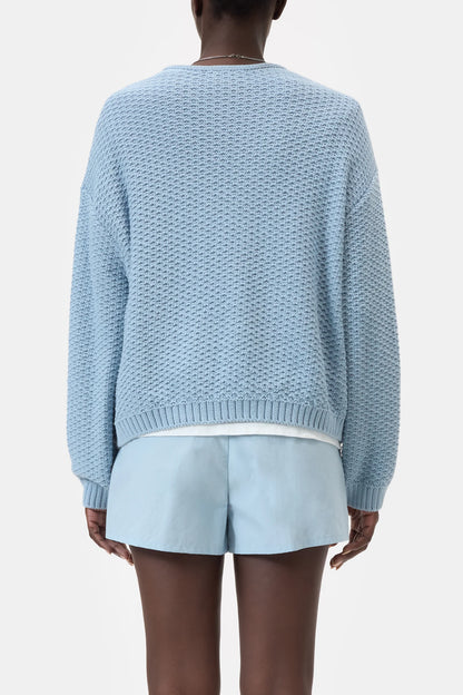 Closed Women's Textured Cotton Knit – Dove Blue Light Steel Blue