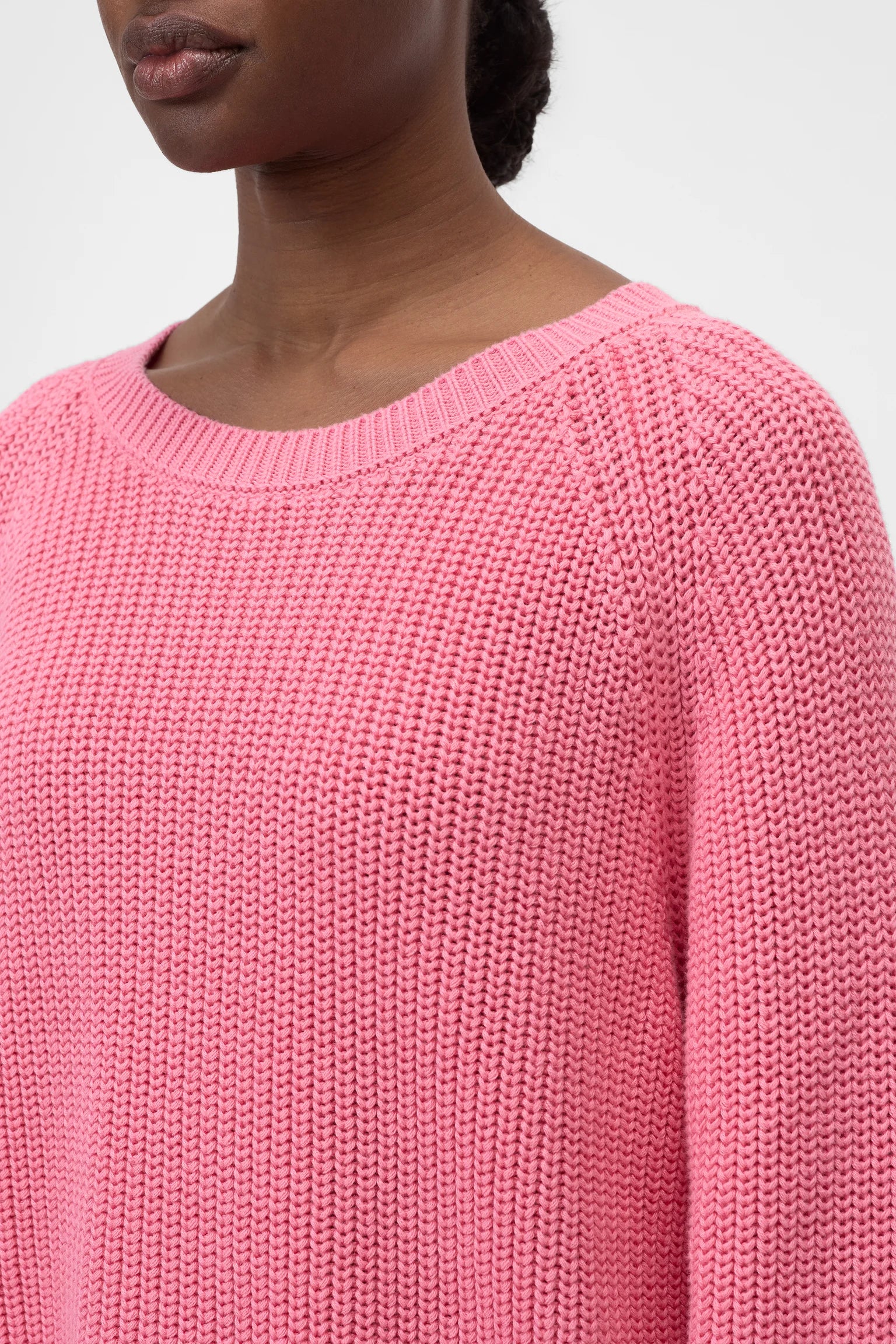 Closed Women's Crew Neck Cotton Knit – Peony Pink Pale Violet Red