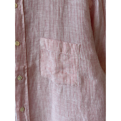 Men's Paul Woven Shirt by Hartford Men's in pink and white, showing the stylish woven fabric and collar detail.