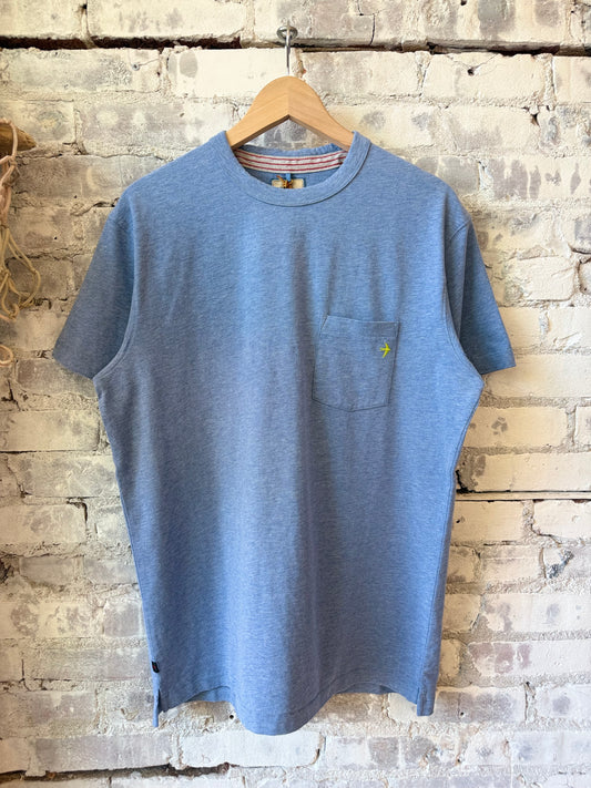 Ringspun Pocket Tee - French Blue Heather