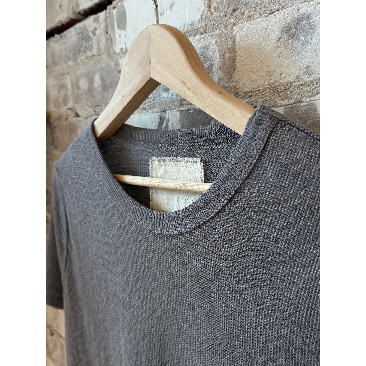 Hemp Pique SS Crew - Charcoal - DUNE + SALT