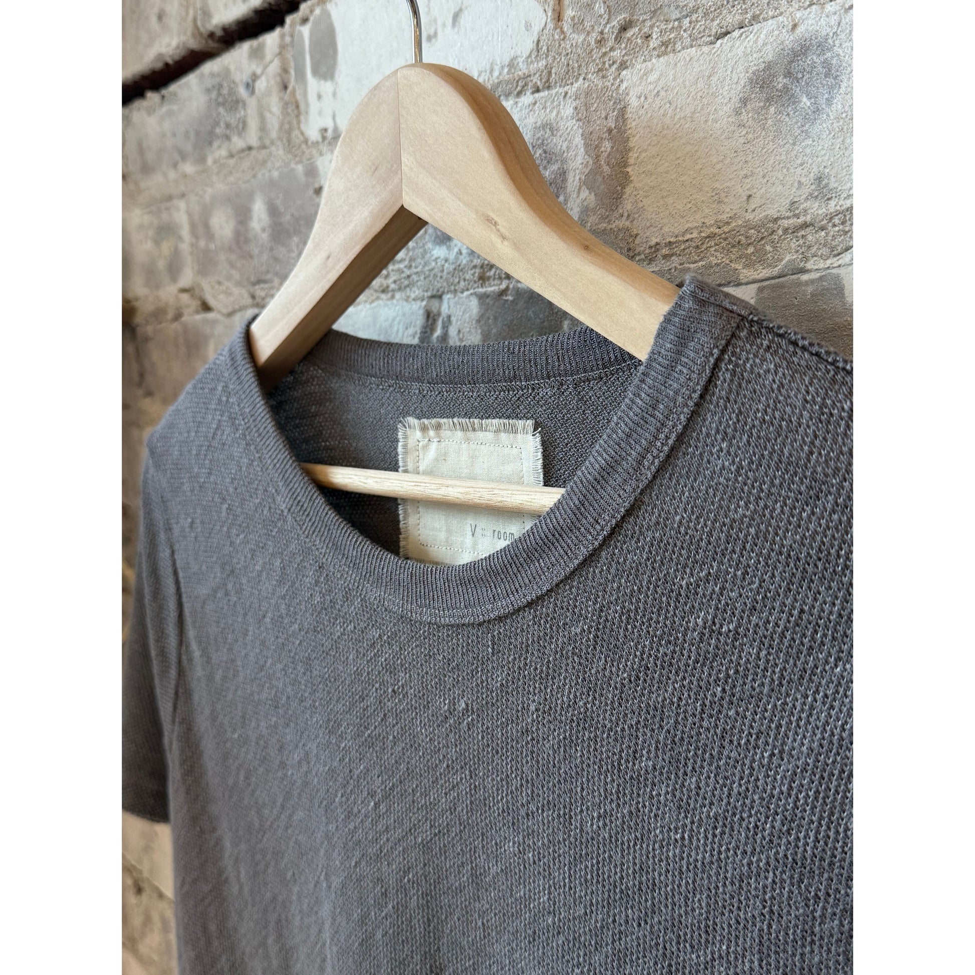 Hemp Pique SS Crew - Charcoal - DUNE + SALT