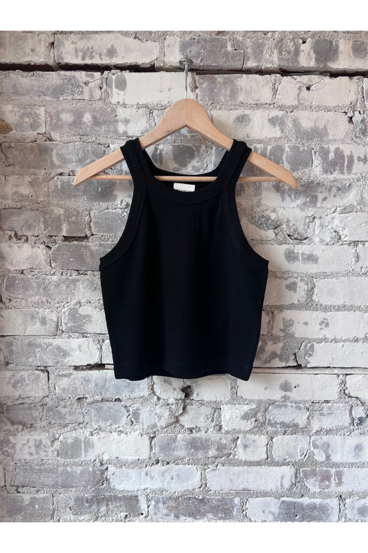 Cropped Racer Top - Black - DUNE + SALT