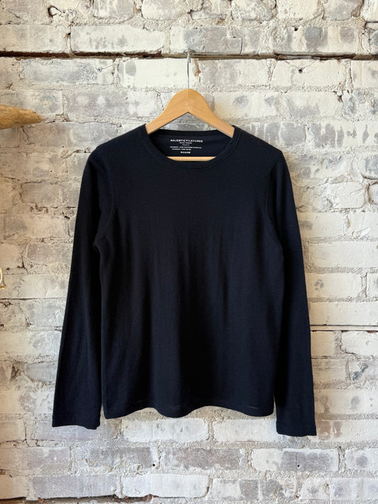 Extrafine Double Layer Cashmere L/S Crewneck - Marine - DUNE + SALT