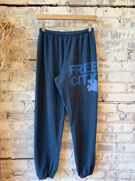 FreeCity FREECITY LARGE SWEATPANT - Moonshrooms Blue Light Gray