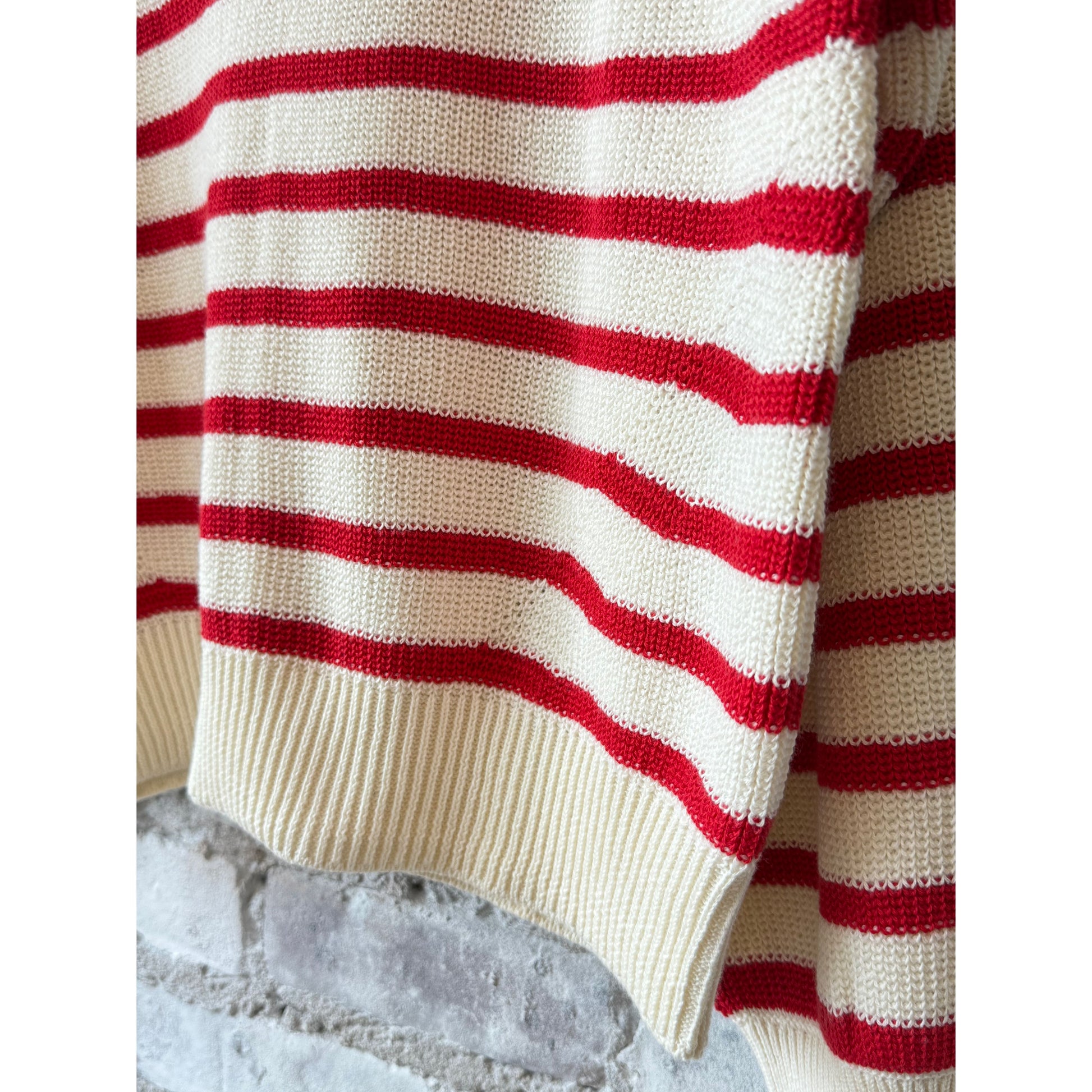 Layla Stripe Sweater - Ivory/Rosso - DUNE + SALT