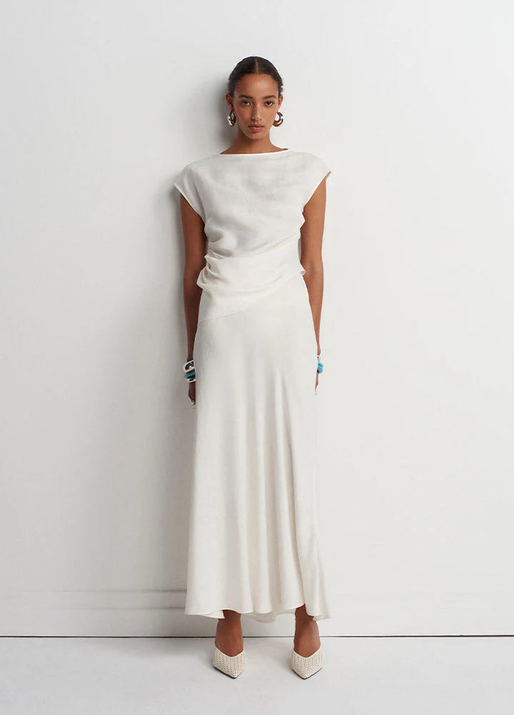 Greek Linen Top - White - DUNE + SALT