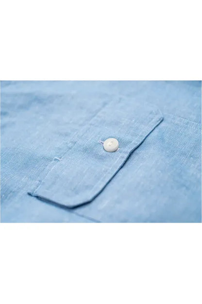 Cotton Hemp Chambray Work Shirt - Trail Blue - DUNE + SALT