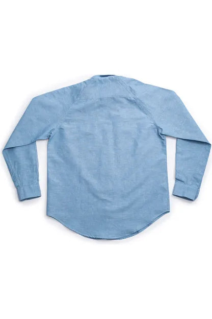 Cotton Hemp Chambray Work Shirt - Trail Blue - DUNE + SALT