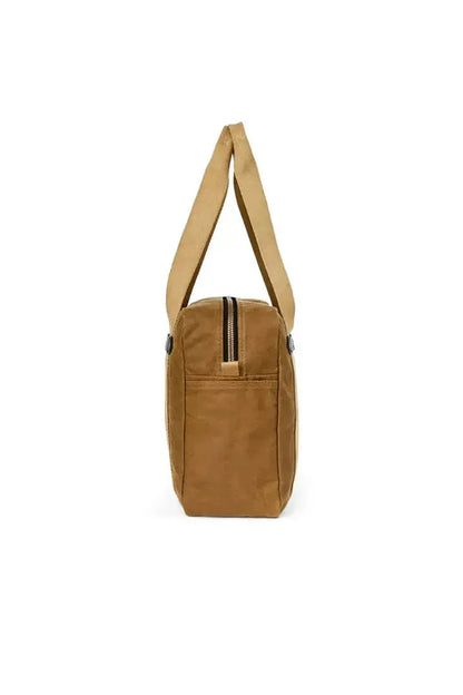 Tin Cloth Zipper Tote Bag - Dark Tan - DUNE + SALT