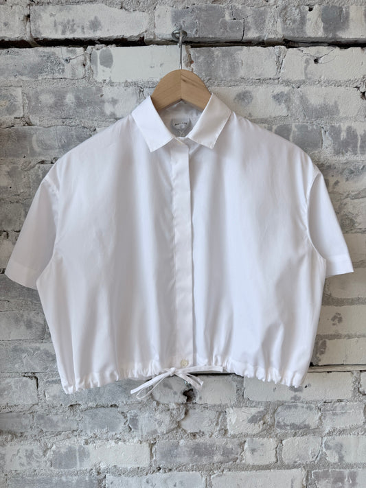 Cropped Cotton Poplin Shirt - White - DUNE + SALT
