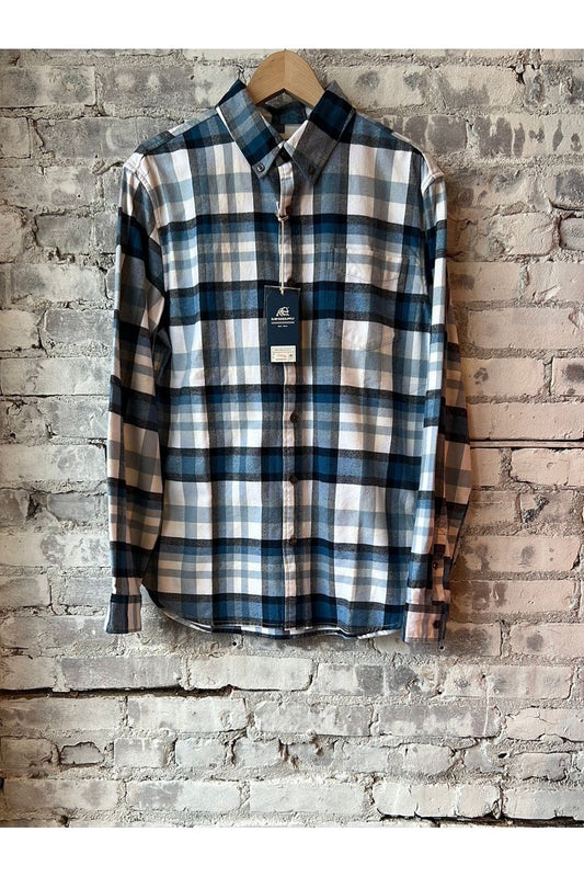 Brian Flannel Plaid Shirt - Blue Plaid - DUNE + SALT