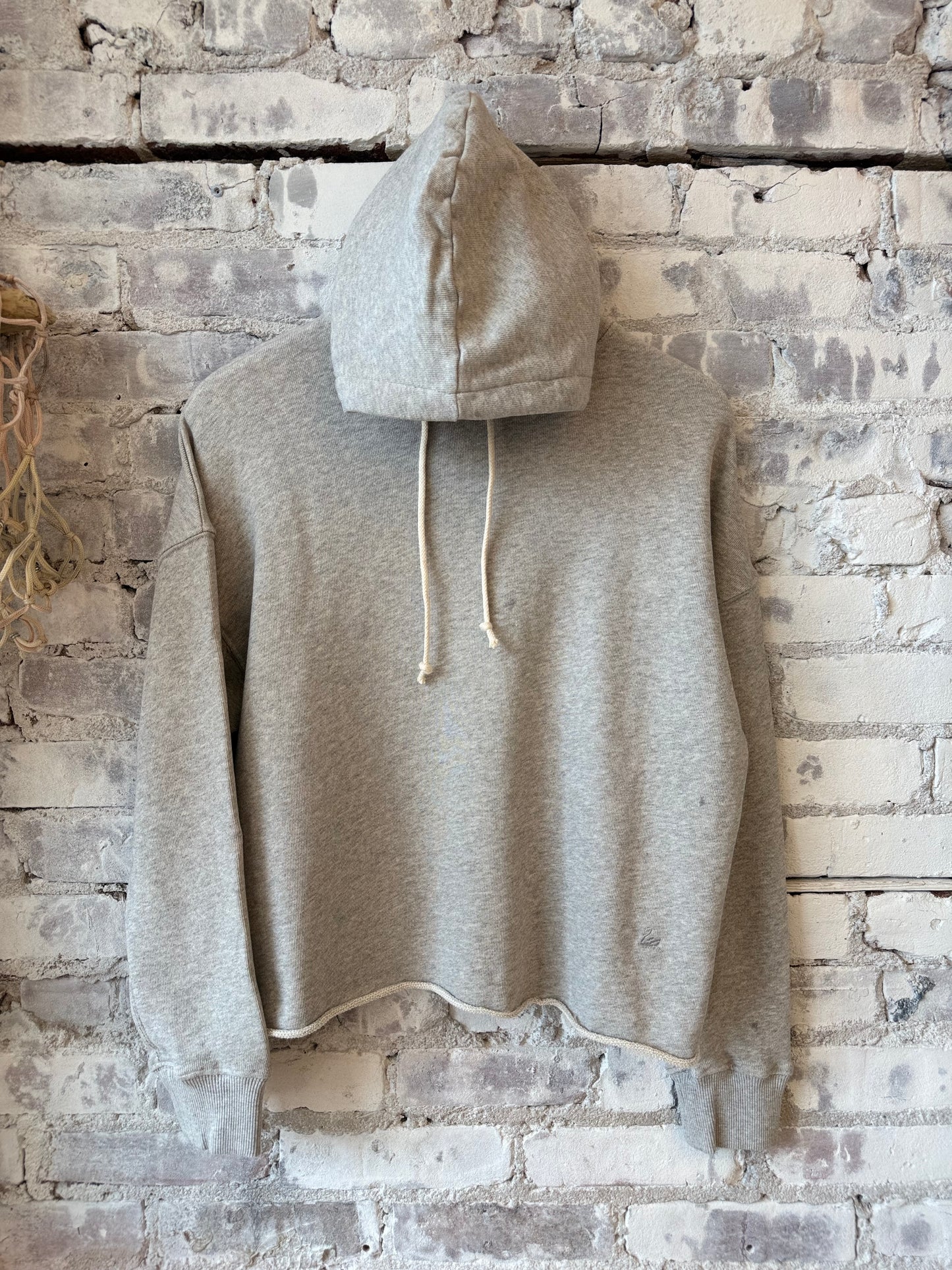 Retro Fleece Hoodie With Raw Hem - Grey Melange - DUNE + SALT