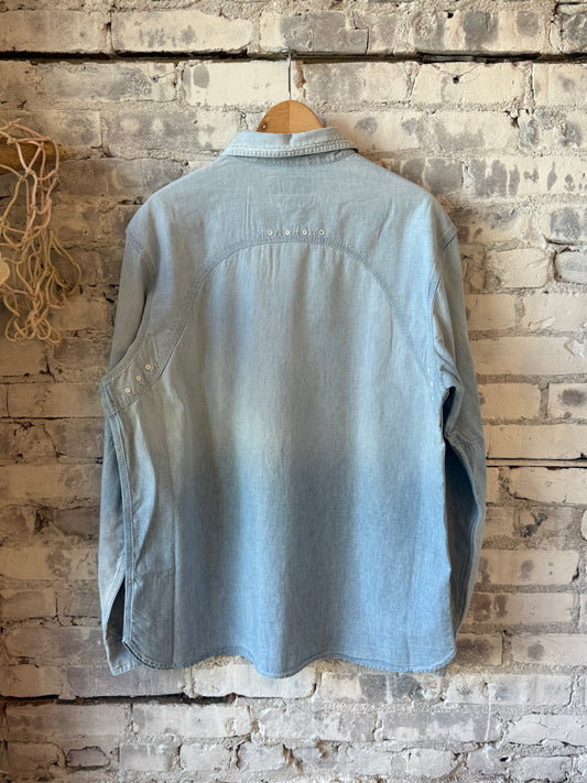 Chambray Compass Workshirt - Medium Indigo - DUNE + SALT