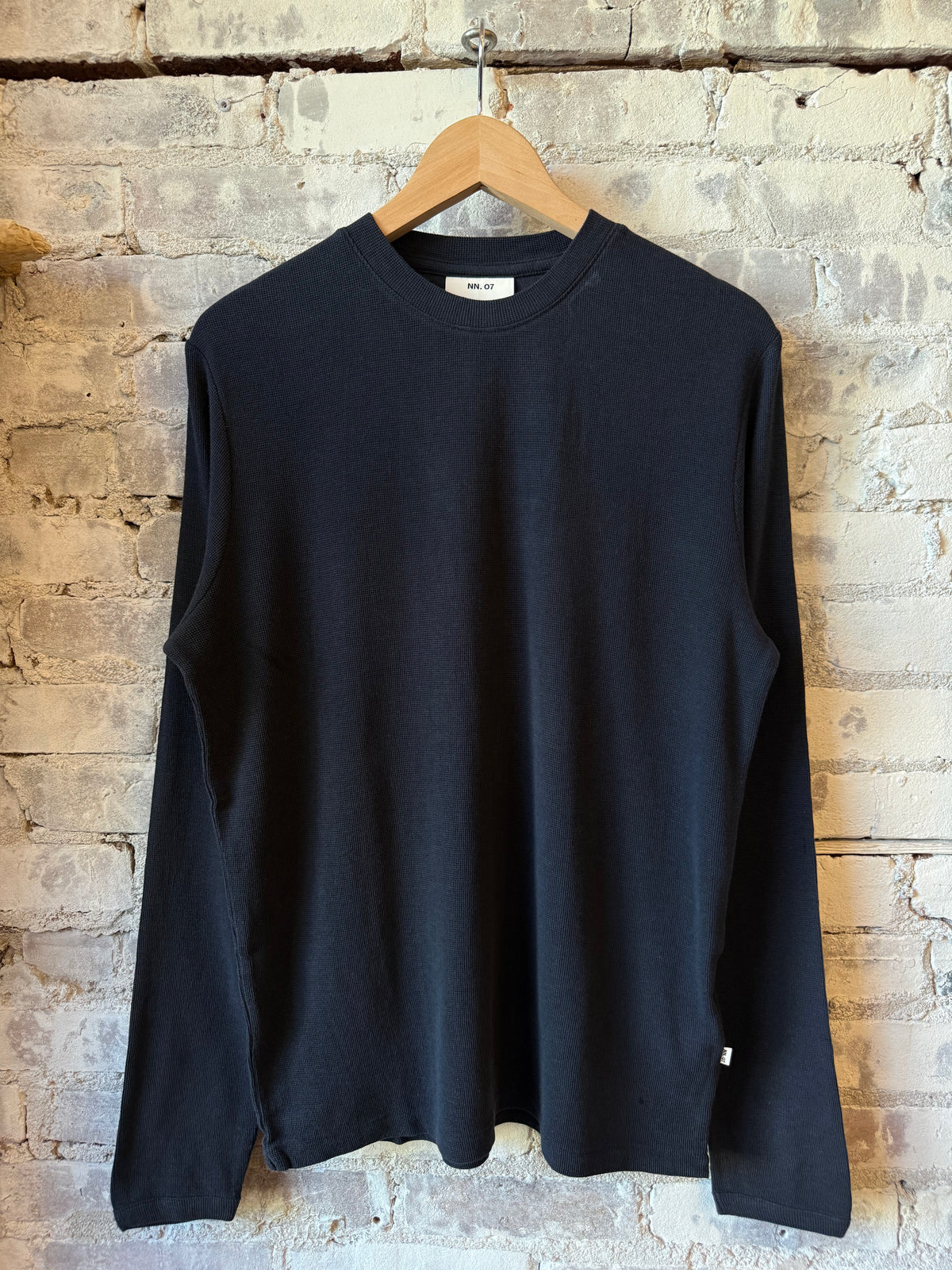 NN07 Clive Waffle Tee - Navy Blue Dark Slate Gray