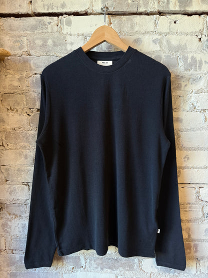 NN07 Clive Waffle Tee - Navy Blue Dark Slate Gray