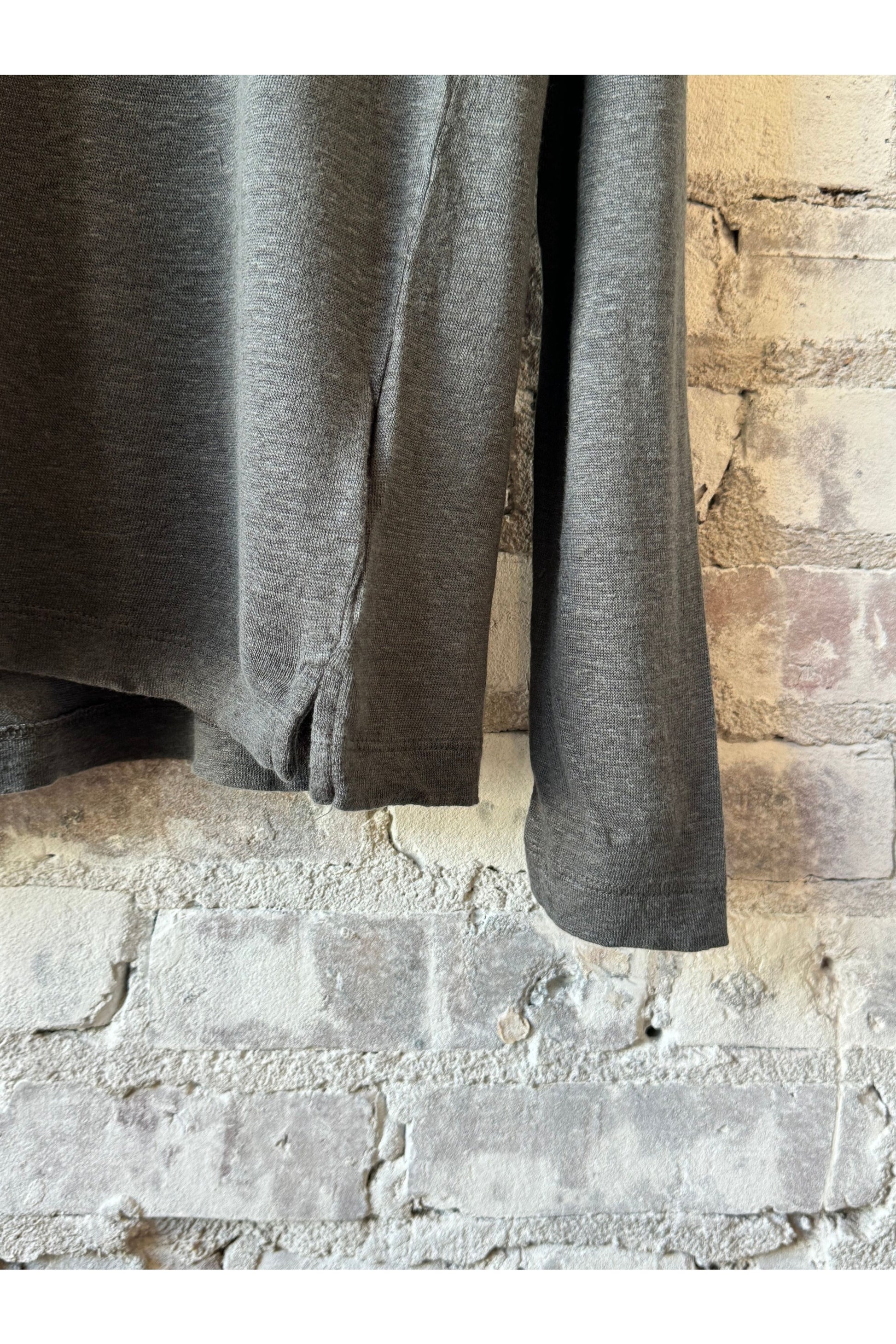 Linen Knit LS Polo - Thunder - DUNE + SALT