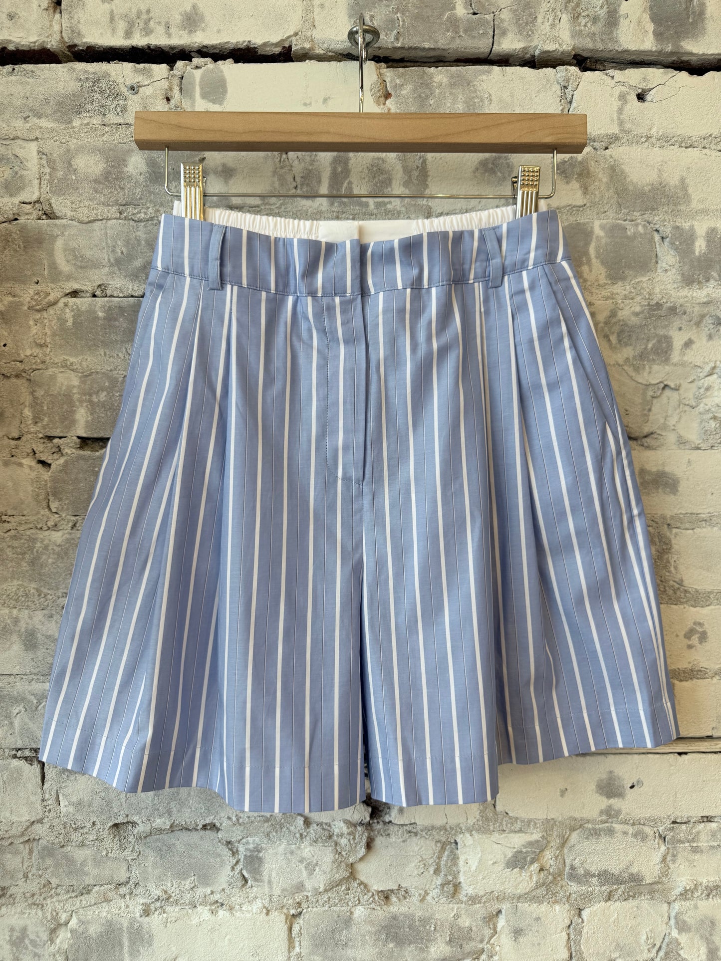 Soulmate Twill Shorts - Blue White Stripe - DUNE + SALT