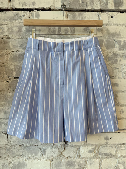 Soulmate Twill Shorts - Blue White Stripe - DUNE + SALT