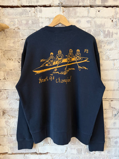 P's Crew Embroidered Champion Sweater - Navy - DUNE + SALT