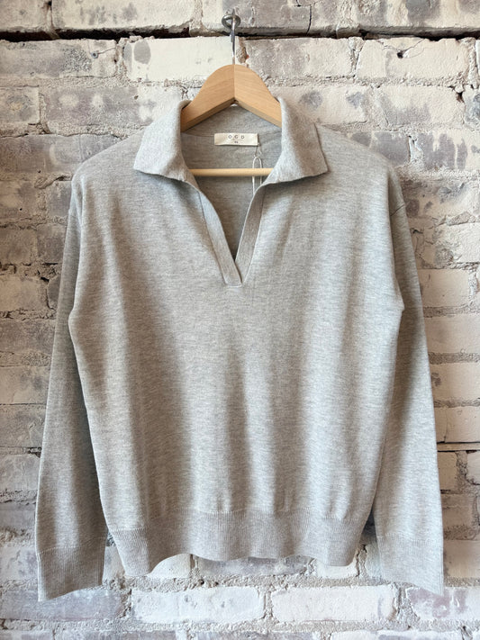 One Grey Day Bianca Polo - Heather Grey Gray