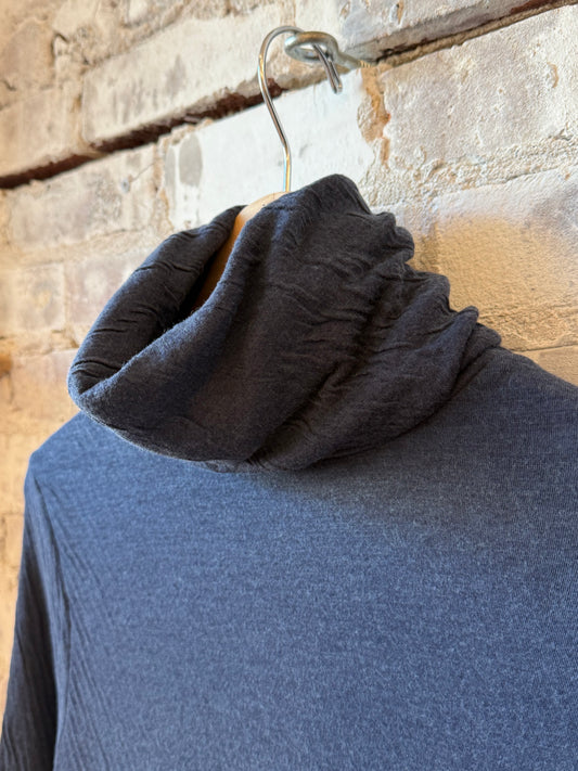 V::Room Hi-Soft Double Face LS Turtleneck - Dark Navy Slate Gray