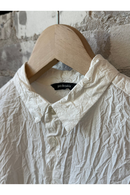 Cotton Typewriter Blouse - White - DUNE + SALT