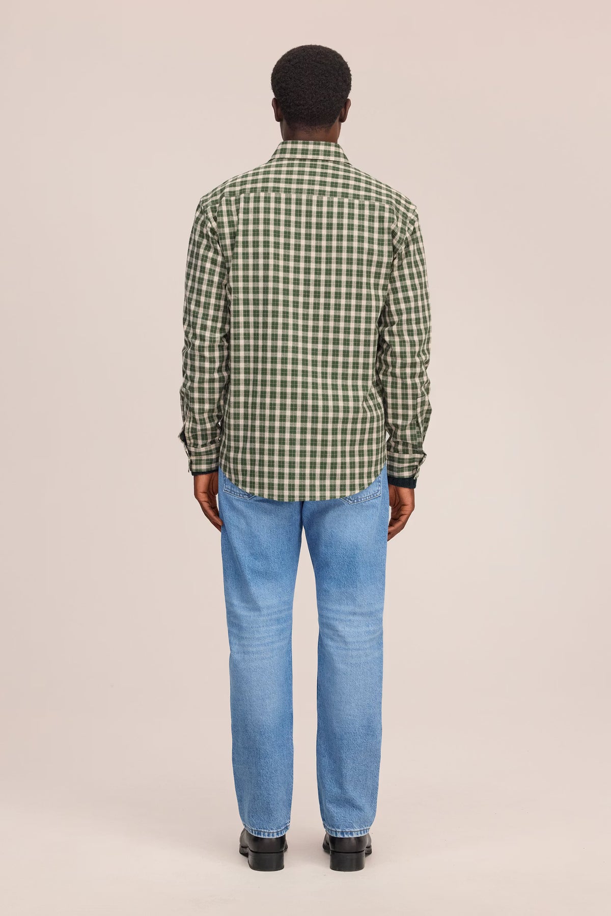 NN07 Deon Flannel Shirt - Eden Green Light Gray
