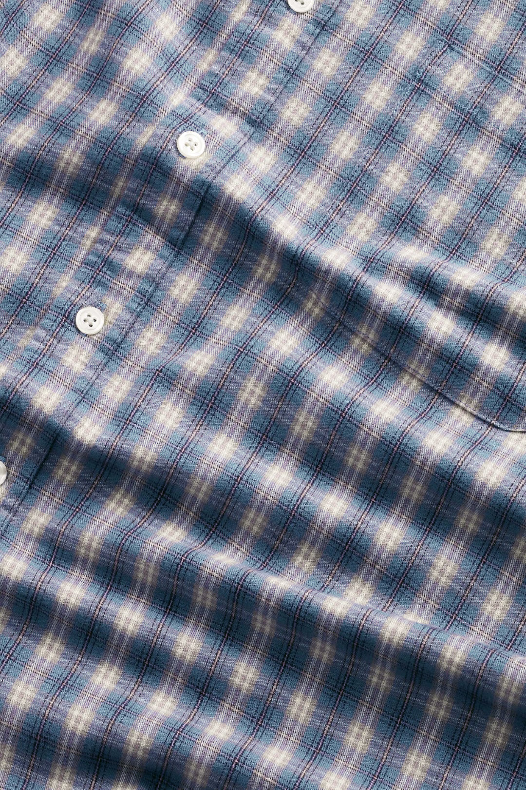 NN07 Deon Flannel Shirt - Blue Check Light Slate Gray