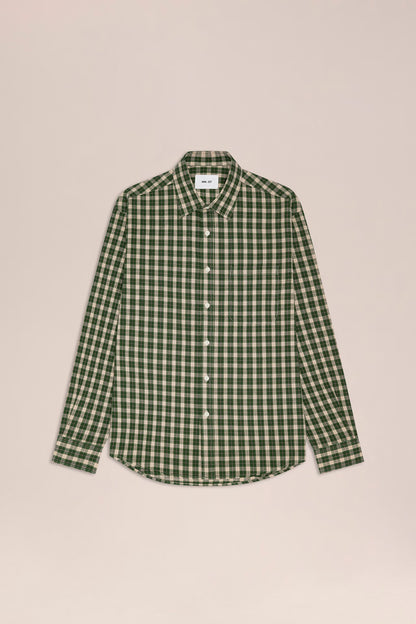 NN07 Deon Flannel Shirt - Eden Green Dim Gray