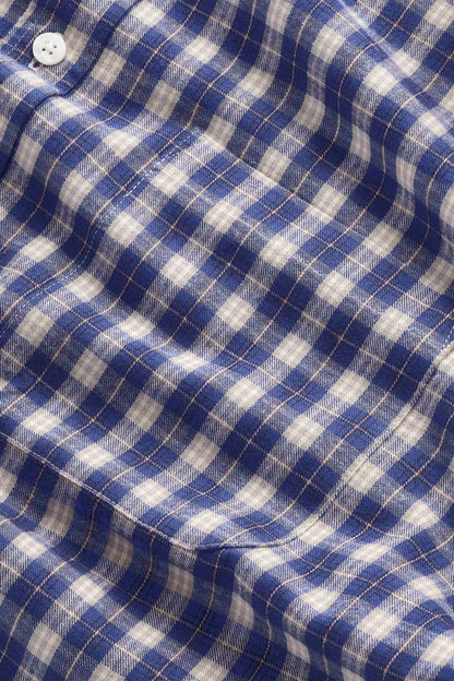 NN07 Deon Flannel Shirt - Cobolt Check Dim Gray