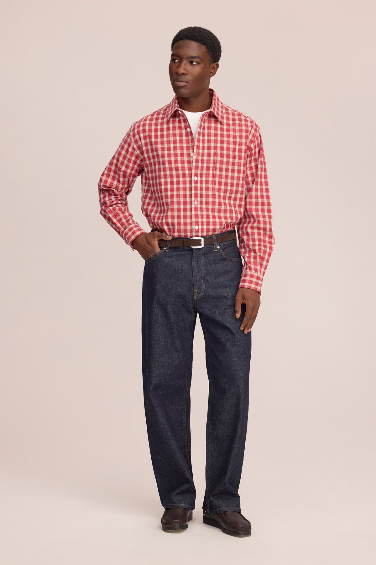 NN07 Deon Flannel Shirt - Fireburst Light Gray