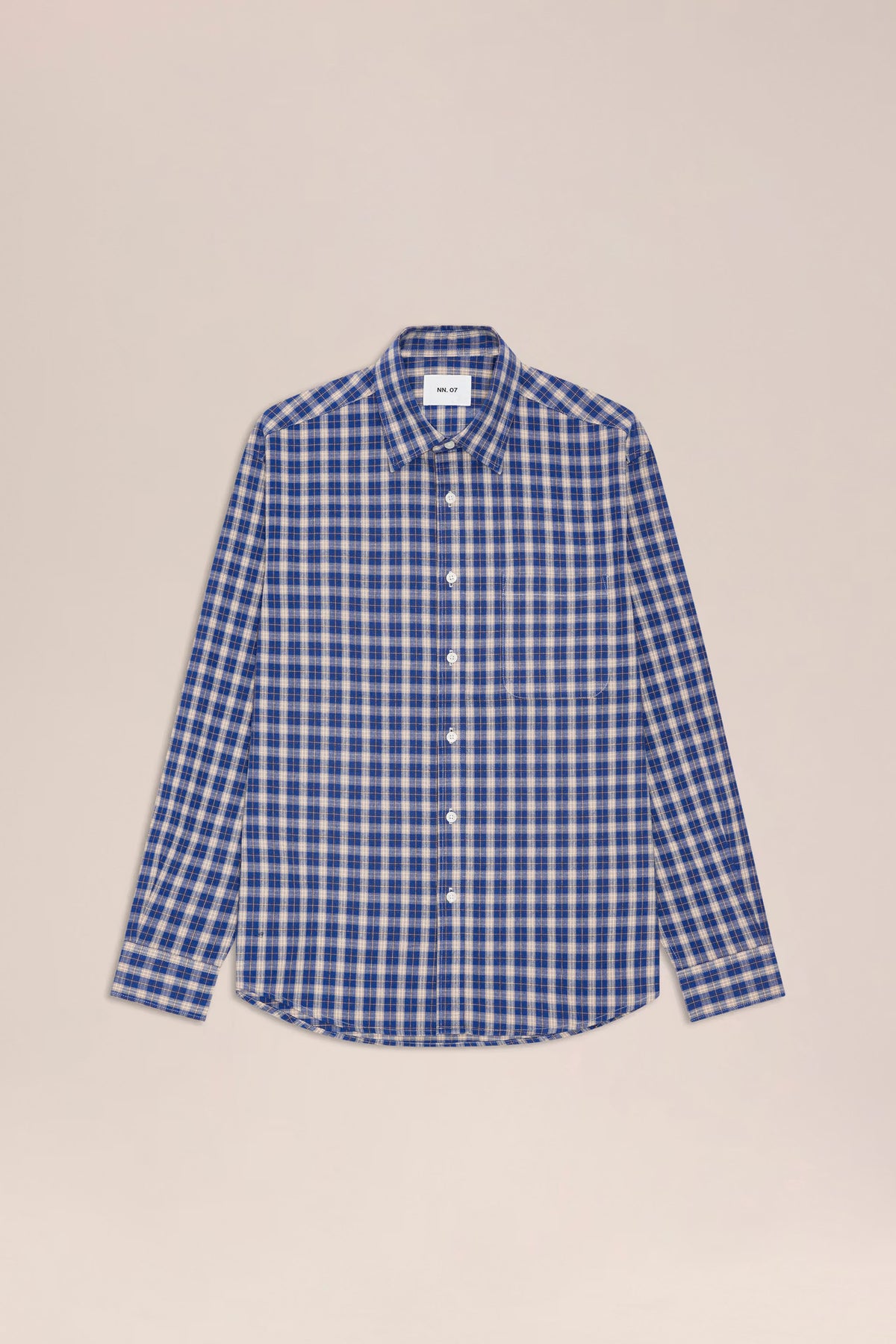 NN07 Deon Flannel Shirt - Cobolt Check Slate Gray