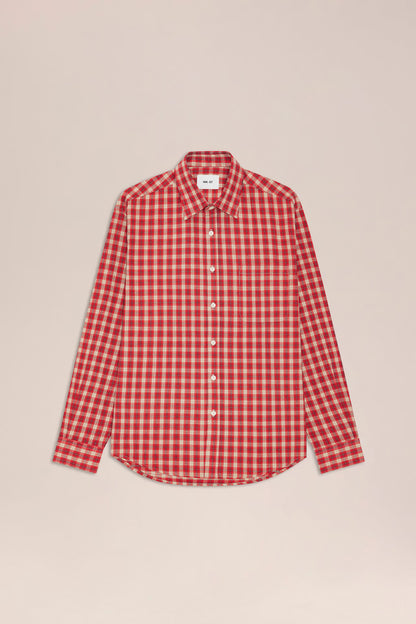 NN07 Deon Flannel Shirt - Fireburst Pale Violet Red