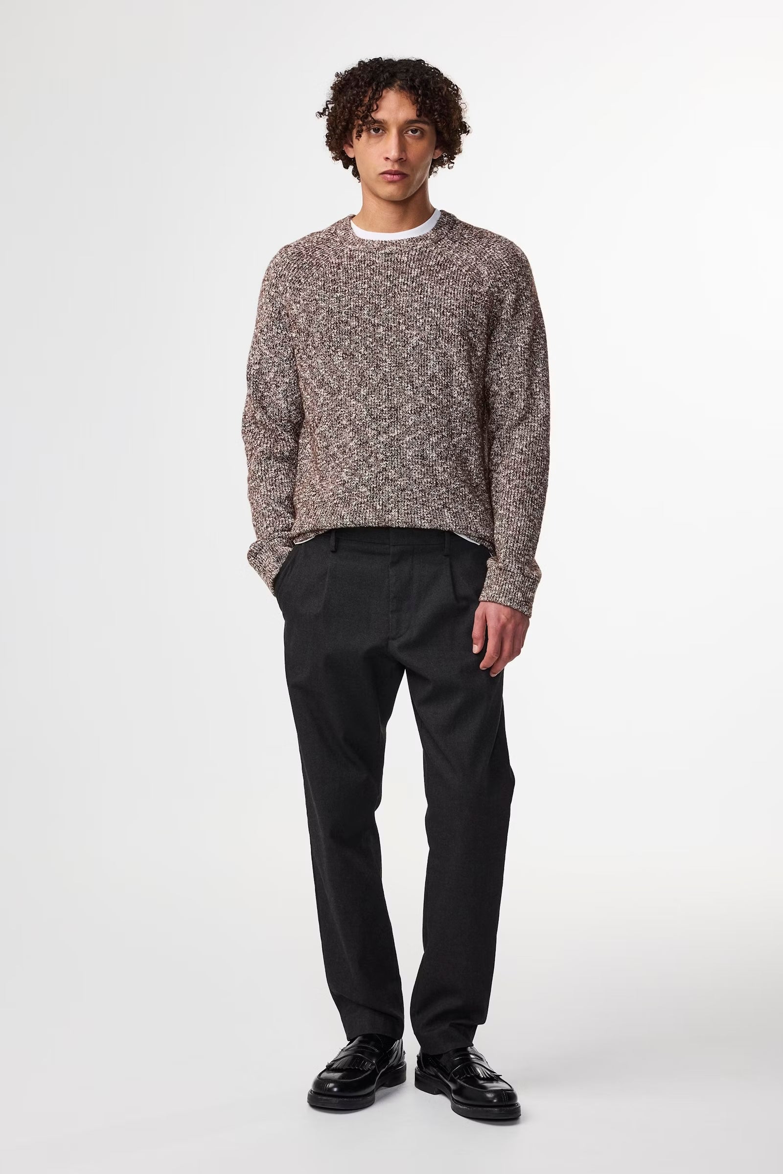 Jacobo Boucle Yarn Sweater - Demitasse - DUNE + SALT