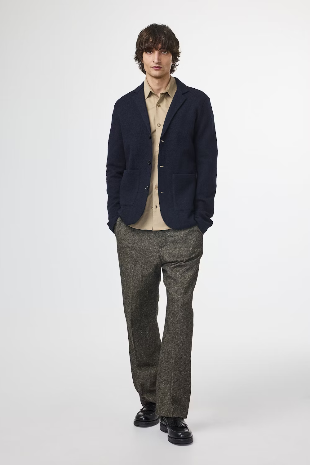 Boiled Wool Blazer - Navy Blue - DUNE + SALT